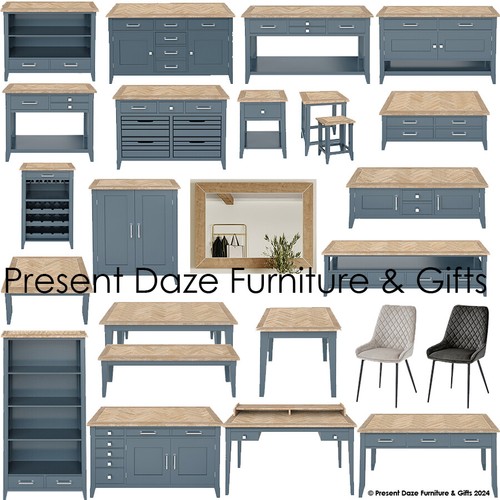 Blue parquet oak bookcase tv - blue,