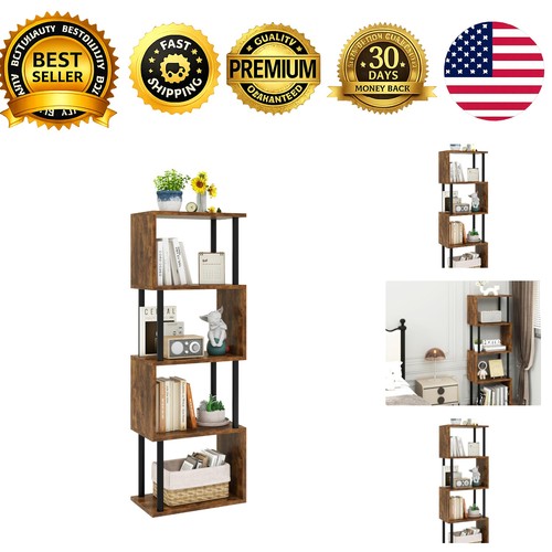 Tier tall bookshelf shaped - bookshelf, s-shaped
